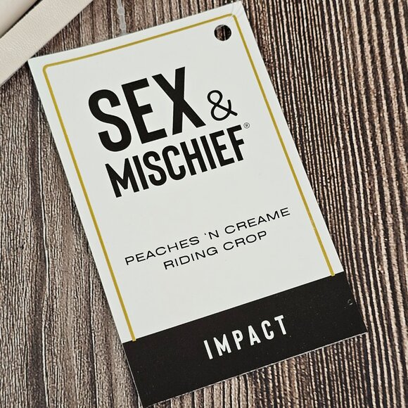 BDSM 'Peaches ‘n Cream' Riding Crop Spanking Roleplay Toy Faux Leather, One Size - Picture 2 of 6